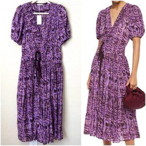 Ulla Johnson NEW Kemala Boho Printed Wrap Midi Dress